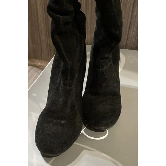 Jessica Simpson Size‎ 8.5 M Angie Black Split Suede Heeled Boots Over The Knee - Picture 5 of 11